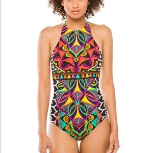 Trina Turk Africana High Neck One Piece Swim